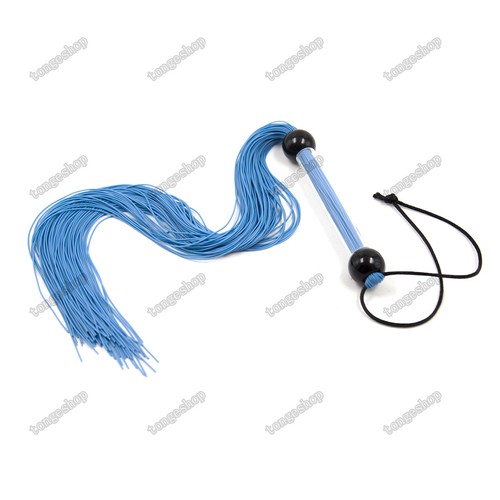 Soft Rubber Whip Flogger Handle Tassel whip Black / Blue - Picture 5 of 8