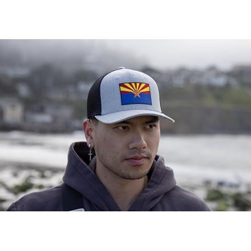 Arizona Flag Snapback Trucker Hat – Adjustable Low-Profile Baseball Cap By International Tie