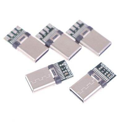 5/10Pcs USB 3.1 Type C Male DIY Solder Cable Plug Connector Socket PC Board,
