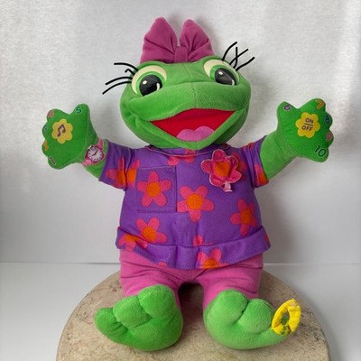 Leap Frog Loveable Lily Learning Toy Frog Plush Electronic Musical Sing Talk VTG