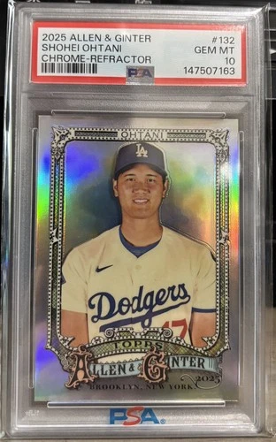 2025 Topps Allen & Ginter Shohei Ohtani #132 Chrome Refractor PSA 10 🔥🔥Low POP