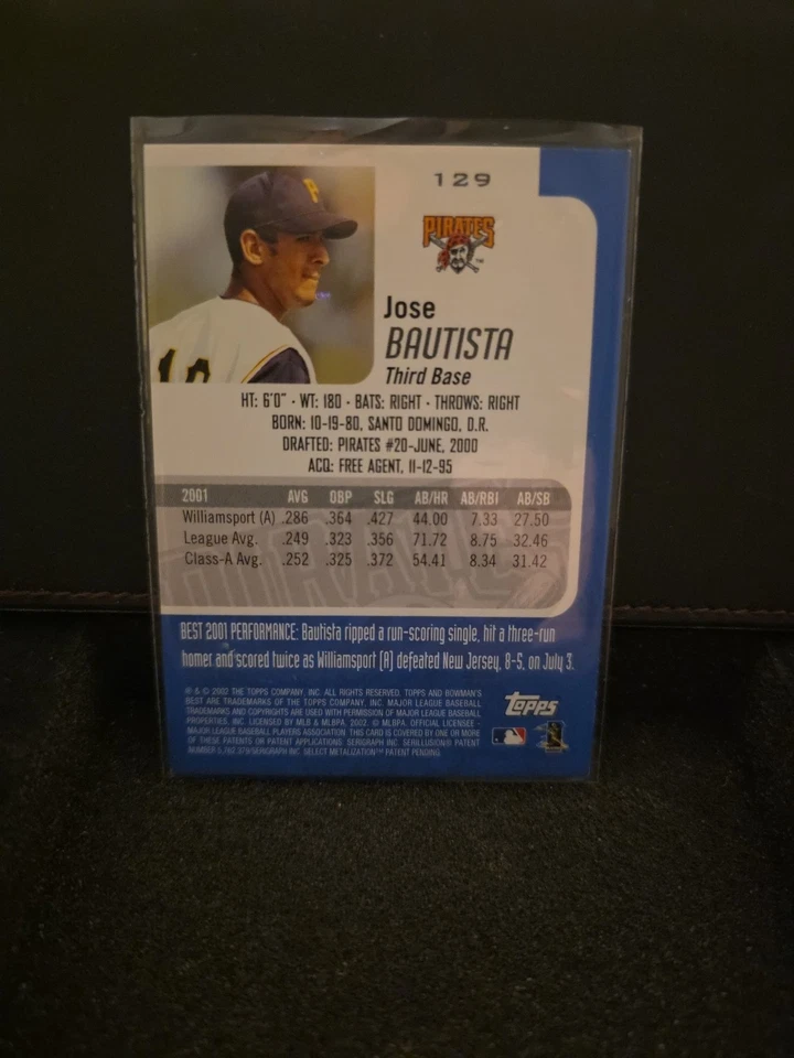 Jose Boutista 2002 Bowman's Best Blue Bat RC Pirates #129 - Image 2 of 2