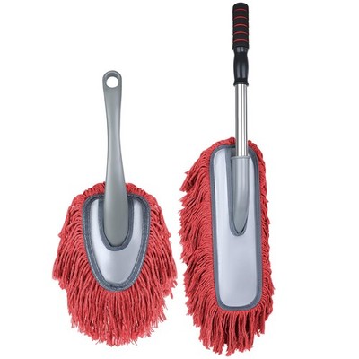 2 Pack Large Car Duster Exterior Scratch Free Extendable Handle Interior Wax