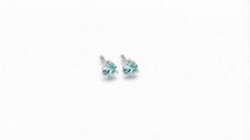 Petite 1/2 ct Sterling Silver Round Lab-Created Aquamarine 4 Prong Studs