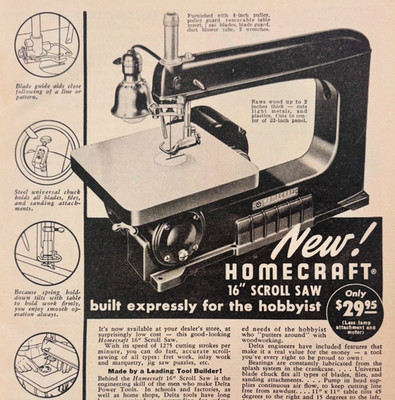 1948 Delta Scroll Saw Tool Advertisement Woodworking Homecraft Vintage F15U3