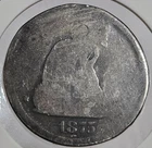 1875 Liberty Seated Twenty Cent Piece 90% Silver 20c, Cull, AG, No Mint Mark