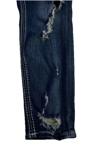 Pantalones de mezclilla para mujer Rock Revival Betty rectos estrás azules talla 30 desgastados - Imagen 2 de 4
