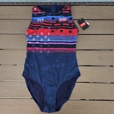 TYR Liberty Water Polo Women's Breakaway Suit Zipper One Piece Swim Sz 38 New