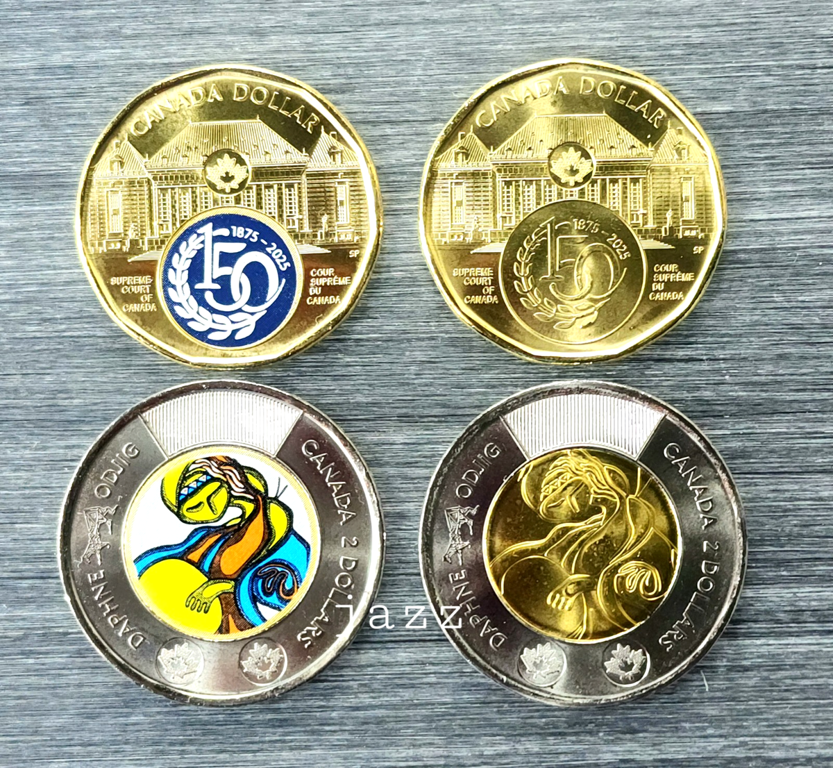 SET of 4x 2025 Canada $2 Toonie Daphne Odjig & $1 Loonie Supreme