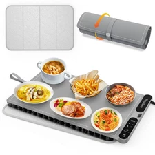 Warming Mat for Food - Fast Full Surface Electric Warming Tray with 7 Temp-Se...