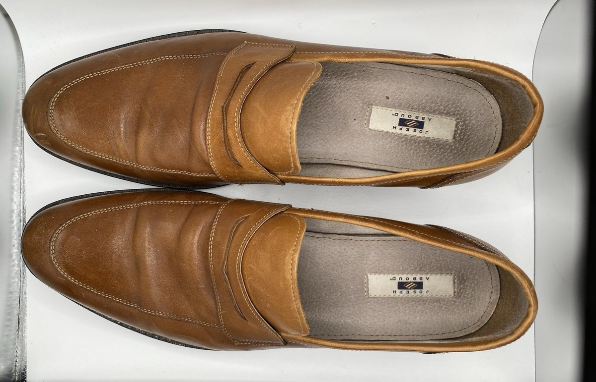 Joseph Abboud Penny Loafer Clarence Brown Italian Leather  display picture 2