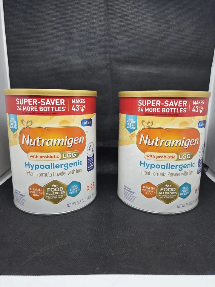 Lot Of 2 Nutramigen Hypoallergenic Probiotic LGG Powder Formula 27.8 Oz - Image 2 of 4
