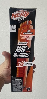 Nerf Pro Mag with 15 Half-Length Darts Magazine plus Refills for Torrent Sender
