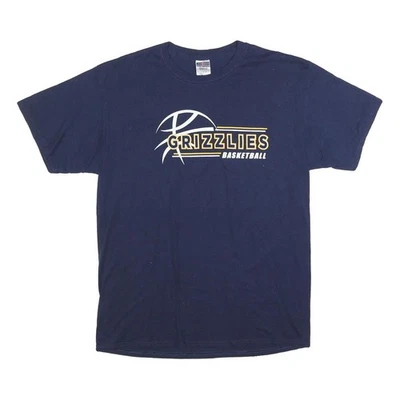 JERZEES T-Shirt Basket Grizzlies Bleu Marine Col Ras-du-Cou Manches Courtes L - Photo 1/4