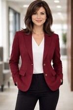 J.Crew Women's Plus Two Button Blazer Burgundy Size 22 Business Work NWT
