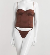 Kiki De Montparnasse Women's Brown Tous Les Jours Silk Bustier Size M