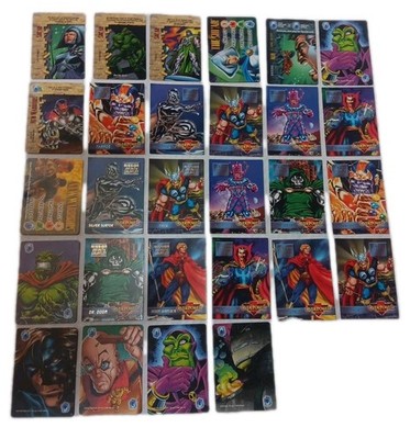Lot Of 28 Vintage 1995, 1997 Marvel Over Power Cards