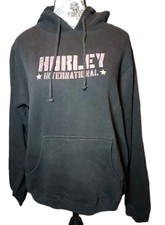 Vintage Y2K Hurley International Distressed Logo Hoodie Black Size L