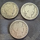 3 Barber Half Dollars $1.50 Face Value FV No Duplicates  ALL PHILADELPHIA COINS