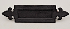 Cast Iron Letterbox Surround Fleur De Lis Door Mail Slot Plate Vintage