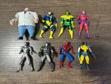 Vintage 1994 Toy Biz X-Men Steel Mutants Lot of 8 Die Cast Metal 3" Figures