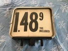 Vintage 70's Service Station Gas Pump Double-sided Sign w/Empro Price Flip Books