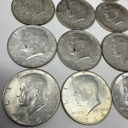 Roll of 20 - 1964 $10 Face Value Full Dates 90% Silver Kennedy Half Dollars - Picture 8 of 9