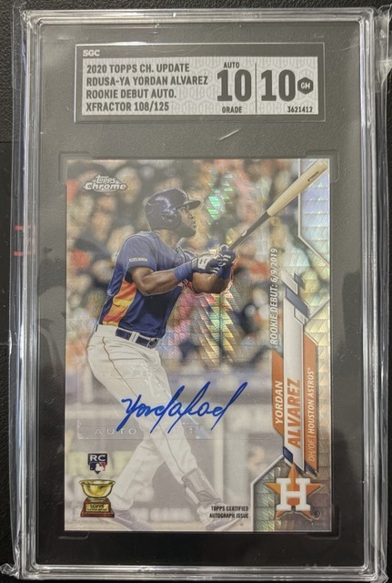Topps 2020 Chrome Update Yordan Alvarez RDUSA-YA RC Auto X-Fractor /125 SGC10