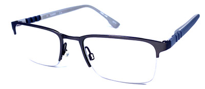 FLEXON E1135 033 Grey Matte Half Rimless Eyeglasses Frame 52-20-140