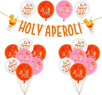Aperol Deko Orange Girlande Ballons Banner Glitzer Geschenk