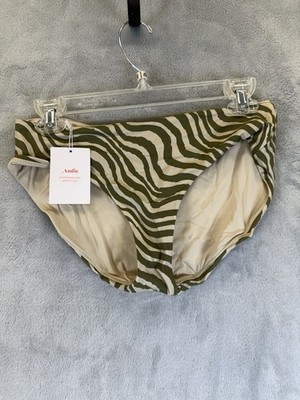 Andie Green Tan Swim Bottom NWT Small New Hipster Bottoms
