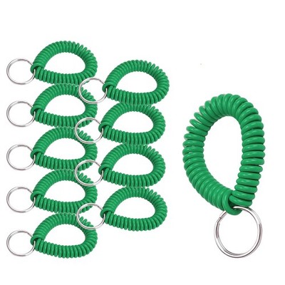 2  Diameter Spiral Wrist Coil with Steel Key Ring, Flexible Wrist Band Key Ch...