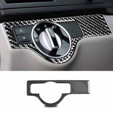 Real Carbon Fiber Inner Headlight For Benz C~Class 07 Switch Control Cover Trim