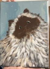 Original Cat One of a Kind Hand Painted Acrylics 9x12 canvas by fran hahn