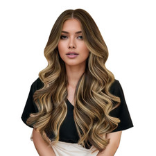 Tape in Human Hair Extensions Color 4 Medium Brown Ombre 24 Blonde and 4 Injecte