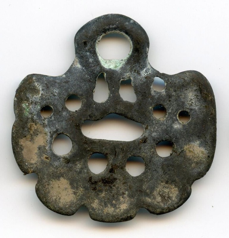 (P9) Russian Far East, Big Bronze openwork amulet. 40.4x40.6 mm