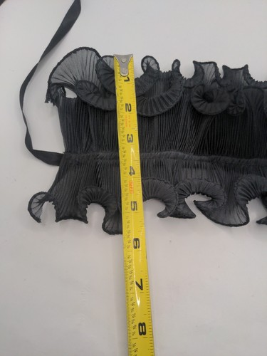 Cuello negro con doble volante victoriano de gasa gótico - Imagen 5 de 6