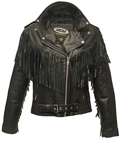 Fransen Lederjacke, Damen Lederjacke, Motorrad Lederjacke, Chopperjacke,  Rocker