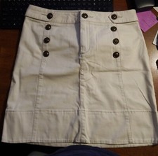 Anthropologie Idra Buttoned Beige Skirt sz 6 NWT!!