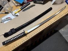 Musha SS197BK Japanese Samurai Sword Style Carbon Steel Blood Groove Katana