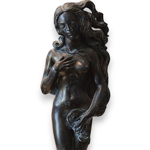 Venus von Botticelli Skulptur IN Marmor Wirkung Bronze E Basis Alabaster H 40cm - Bild 4 von 6