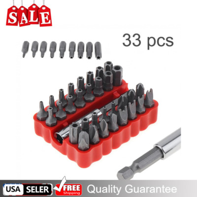 33Pcs Security Tamper Proof Torq Torx Hex Bit Kit Tamper Tri Wing Screwdriver US