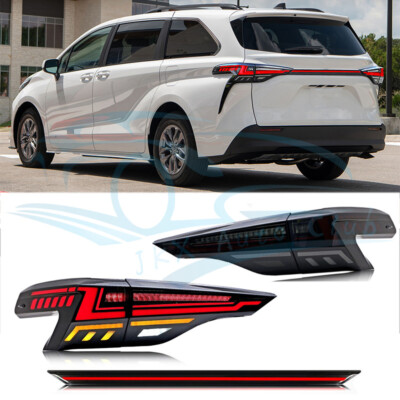 5PCS LED Smoke Tail Lights Start UP Animation Rear o For Toyota Sienna 2021 2022