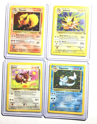 Pokemon Cards Original Eevee Evolution Set - Flareon - Jolteon