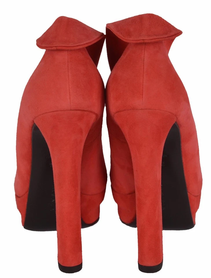NEW Bottega Veneta Women's $720 Red Suede Platform Heel Pump Shoes 40 - Image 3 of 4