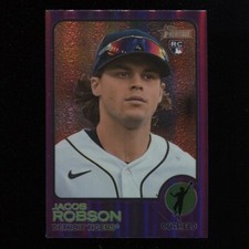 2022 Topps Heritage High Number Jacob Robson #588 Purple Chrome Tigers