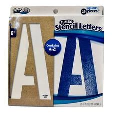 Artskills Jumbo Stencil Letters 26 Pieces New In Box 6" ABC A-Z