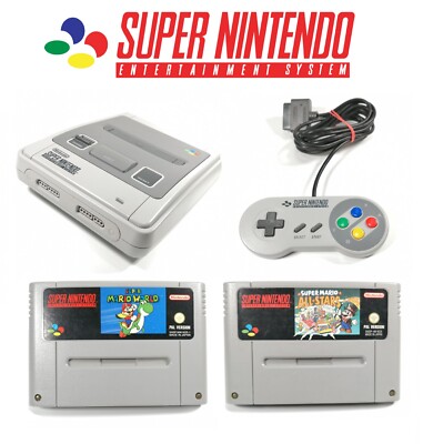 Super Nintendo SNES Konsole + Spiel + Controller - aufbereitet -  TOP