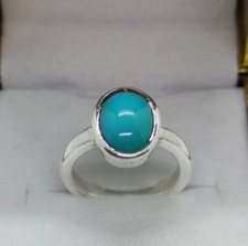 Natural Hussaini Turquoise Ring, 925 Sterling Silver Unisex Feroza Ring