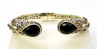 Spinel & Multi Gem Cuff Bracelet P/S Hsn Bali Designs Sterling & 18K Gold Black